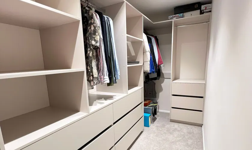 White hanging and shelves