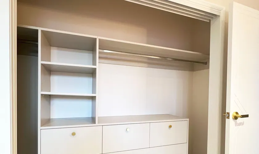 White sliding drawers