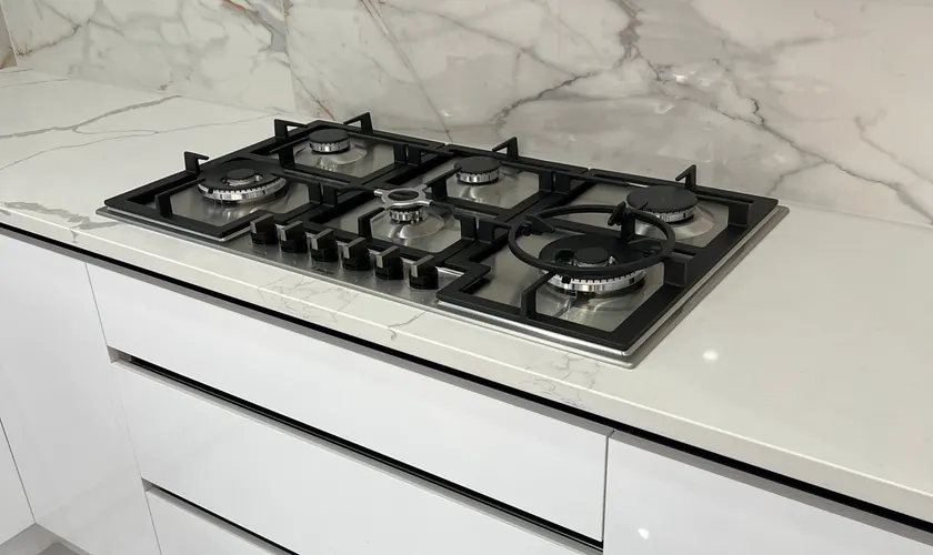 Gas hob close-up